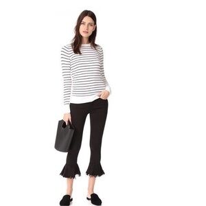 Mcguire the bohemian crop flare jeans raw hem